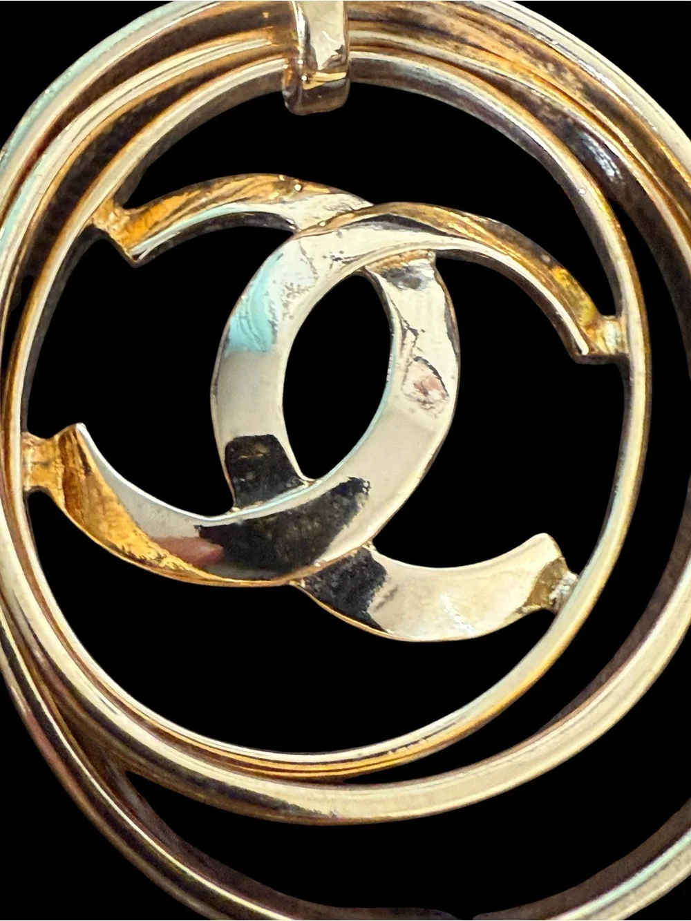 Chanel 1995 Large CC Gold-Tone Interlocking C Earrings